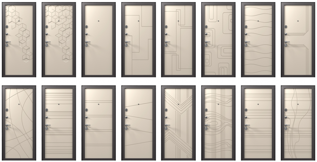 примеры щитовых накладок на металлические двери